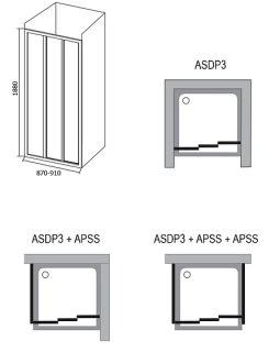 Душевая дверь Ravak Supernova ASDP3-90 00V7010211 Pearl профиль белый